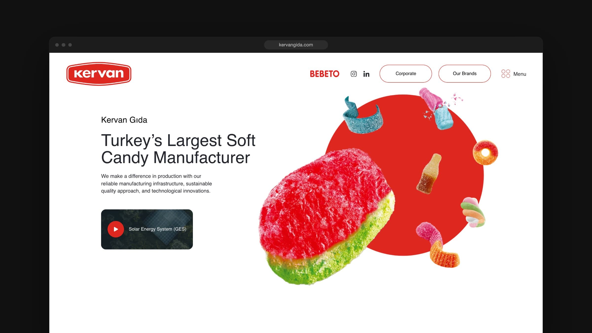 Desktop section: Turkey's largest soft candy manufacturer